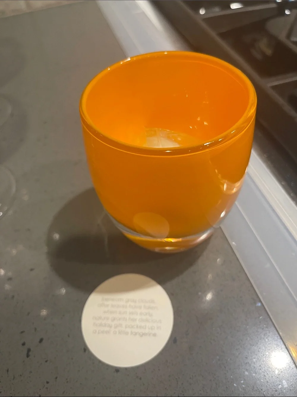 Glassbaby Tealite Holder * Tangerine * NWOT